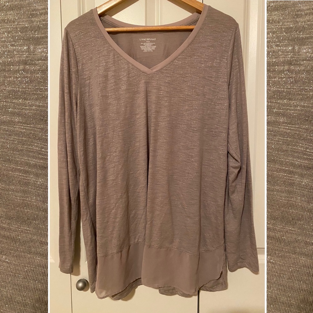 2/$20⭐️Lane Bryant metallic sparkle long sleeve T